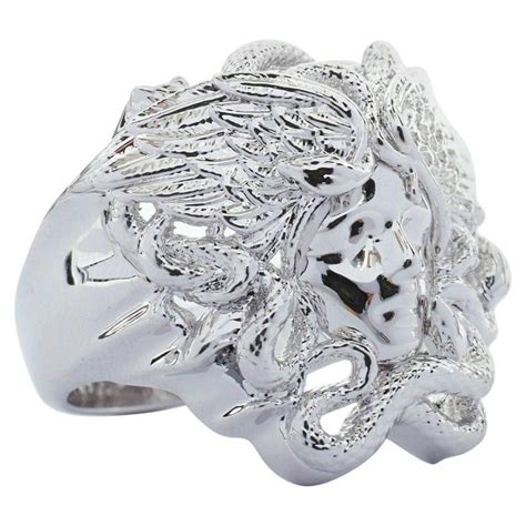 silver versace medusa ring|versace medusa ring for sale.